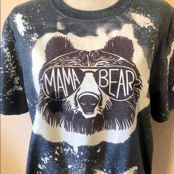 Whiskey Kiss Tops - WHISKEY KISS Mama Bear Bleach Dye Graphic Tee